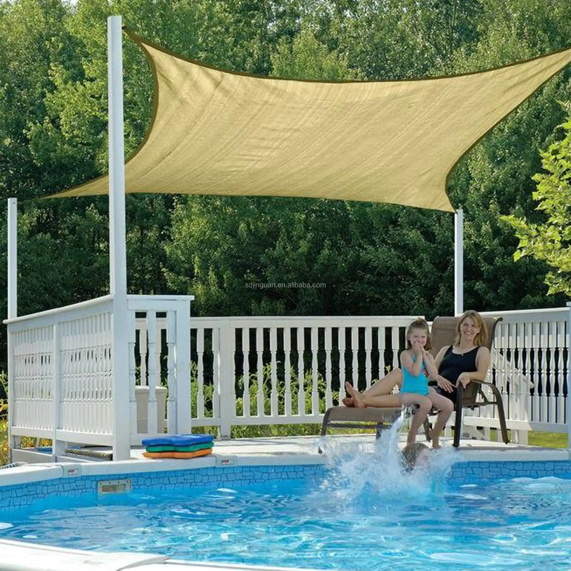 Outdoor sun shade sail net for gardens and swimming pool
