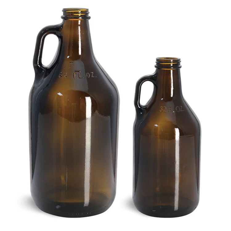 Download 32oz 64oz Amber Glass Bottles,Amber Glass Handle Jugs W Black Phenolic Cone Lined Caps - Buy ...