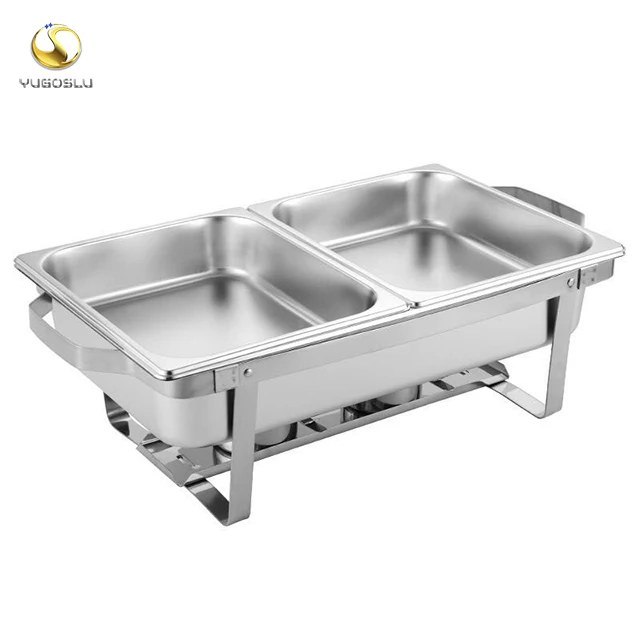 thumbnail image 2 of 4-Pack 8QT Stainless Steel Chafing Dish Set With Warmers - Full Size Rectangular 2 of 4