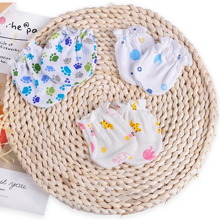 
Hot Sale Infant Wear Super Comfortable 100% Cotton newborn Organic Baby Mitten 