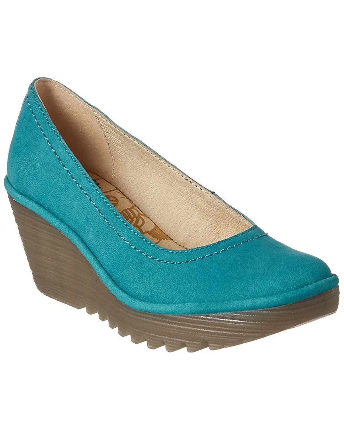 Buy FLY London yoni Leather Wedge Sandal, 39, Green in Cheap Price on Alibaba.com