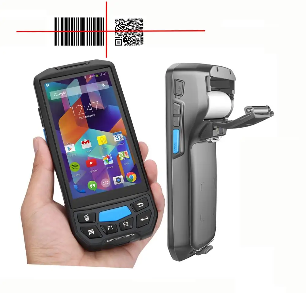 

Free Technical SDK rugged tablets pc PDA portable android rfid barcode scanner Handheld order Device wit Built-in Printer 2D 1D