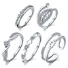 The New Fashion Gold Plated Peach Heart Leaves Ring Set For Women Wholesale NS801087