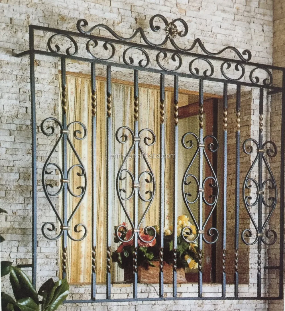 Ornamental Wrought Iron Window Grill Design - Durable Security Bars for ...