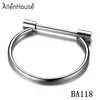 Recent modern design silver plated D shape horse shoe stainless steel bangle & bracelet