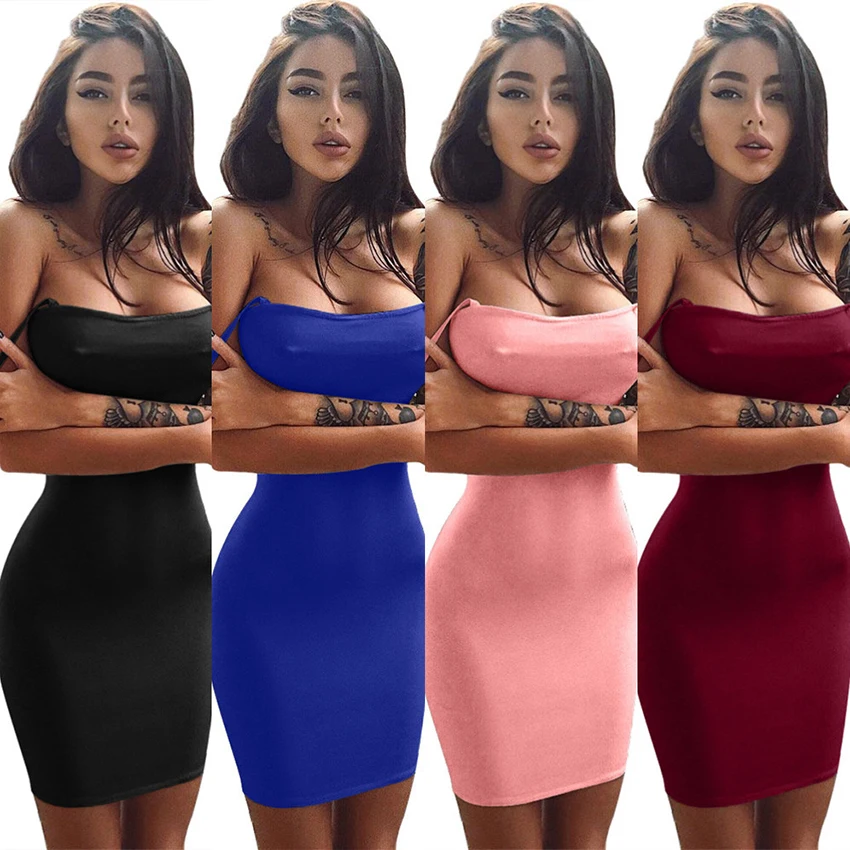 

2019 Trend 6 colors sexy party dresses for girls of 18 years old large size women's slim skirt Sexy nightclub bodycon dresses
