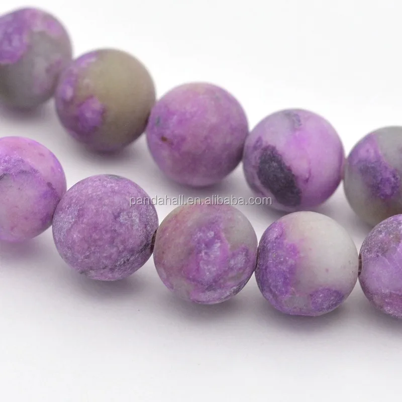 

Pandahall 8mm Frosted Dyed Natural Charoite Round Beads Strings