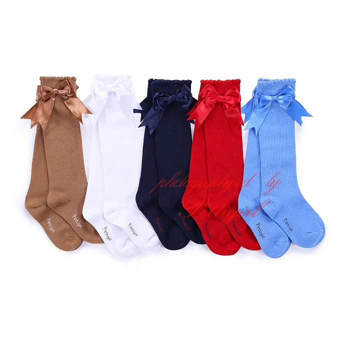 Pettigirl Girl Socks With Bow Five Colors Infant Socks Cotton Baby Socks For Children