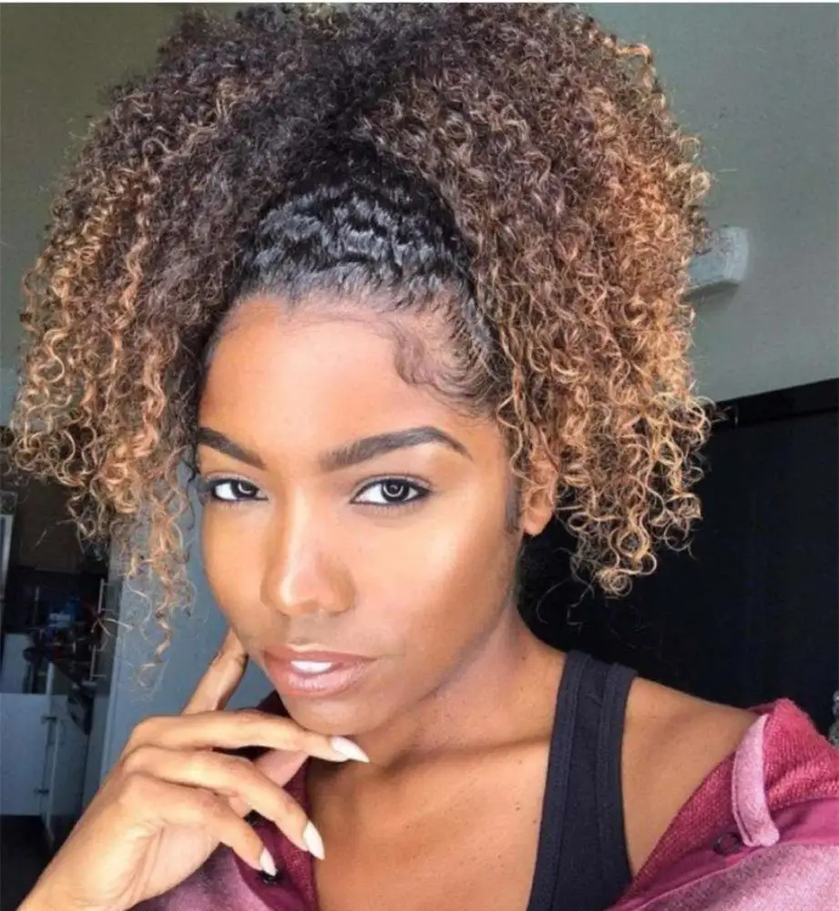 Kinky Curly Ponytail Hairpieces 1b 30 Two Tone Fashion Ombre