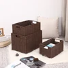 New design simple style stackable woven storage baskets for living room