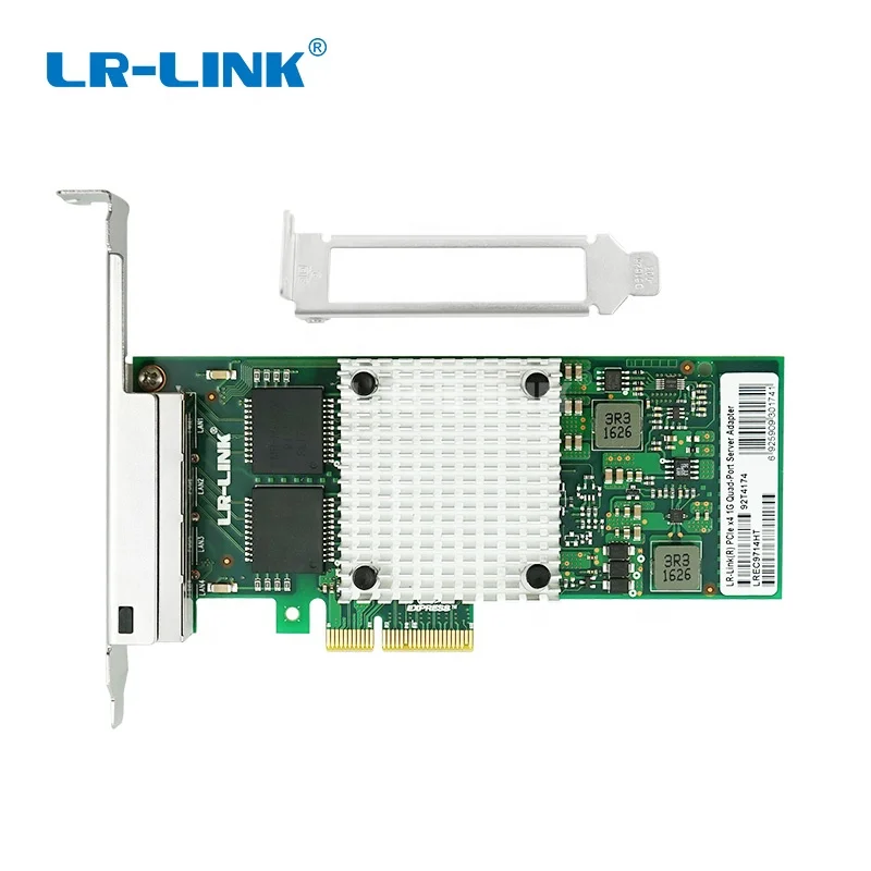 

PCI Express x4 10/100/1000Mbps 4*RJ45 Port Gigabit Network Card For Industrial Application, Green i350-t4 network card