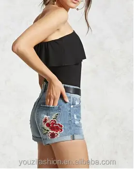 ladies blue jean shorts