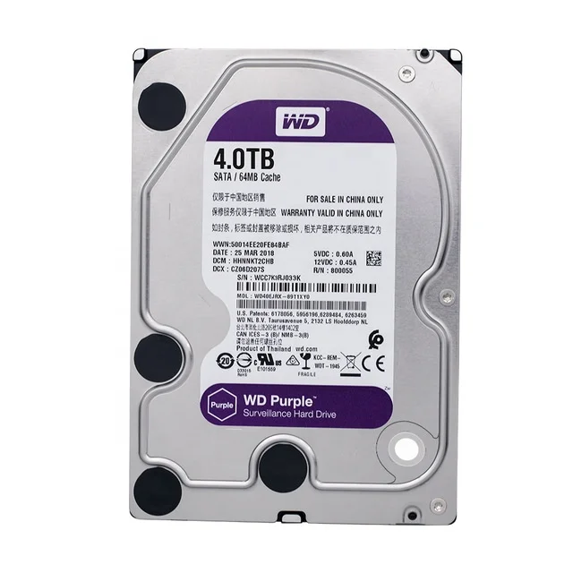 

WD Hard Drive Purple 4TB HDD for Security CCTV NVR or DVR SATA