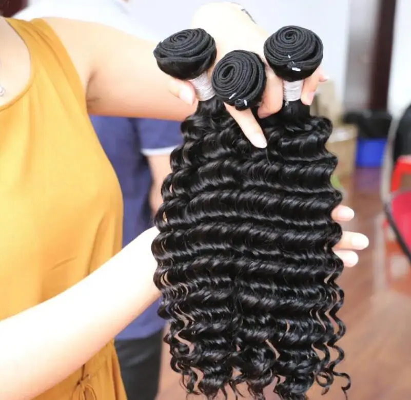 

brazil human hair extension 100% virgin brazilian hair grade 9a deep wave hair extension