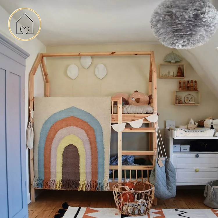 
Children boys girls bedroom set solid wood cabin bunk bed house for sale 