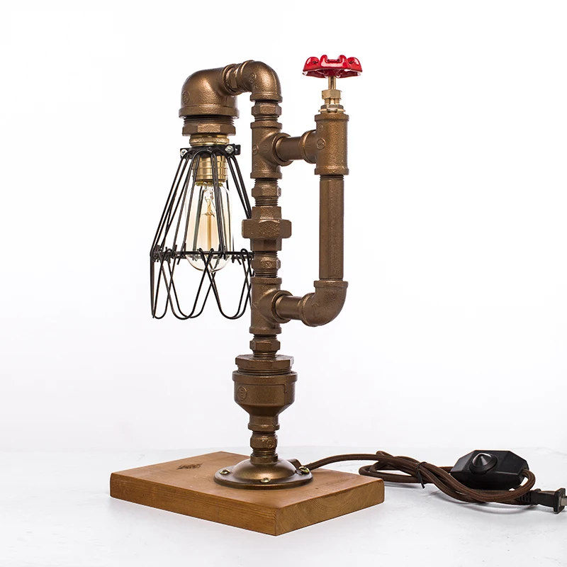 Antique Vintage Style Metal Tube Bird Cage Writing Reading LED ,Edison Bulb Table Lamp