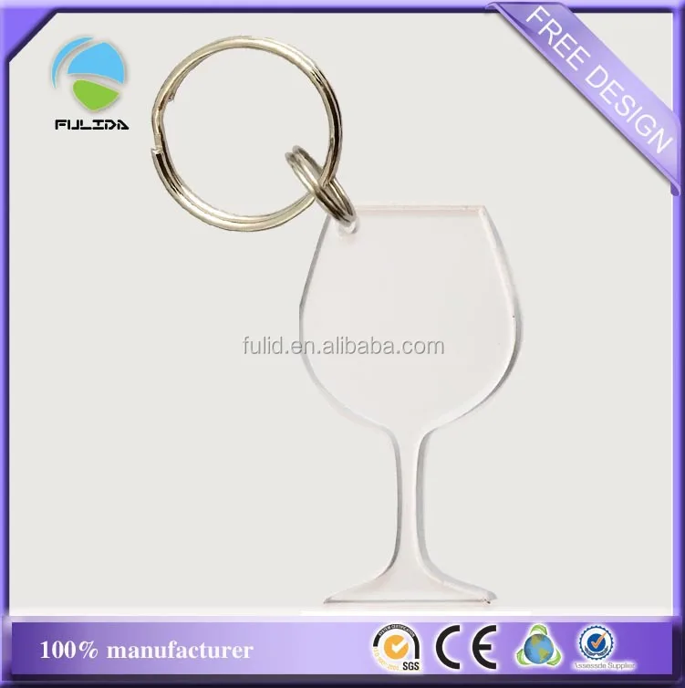wine glass keychain