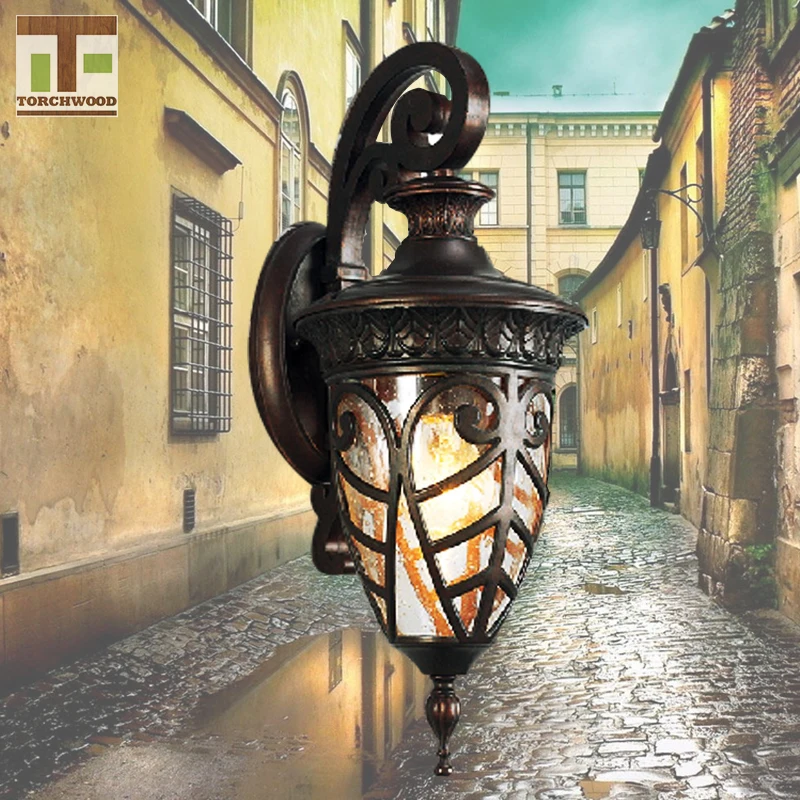 Decorative european style waterproof outdoor down wall light led