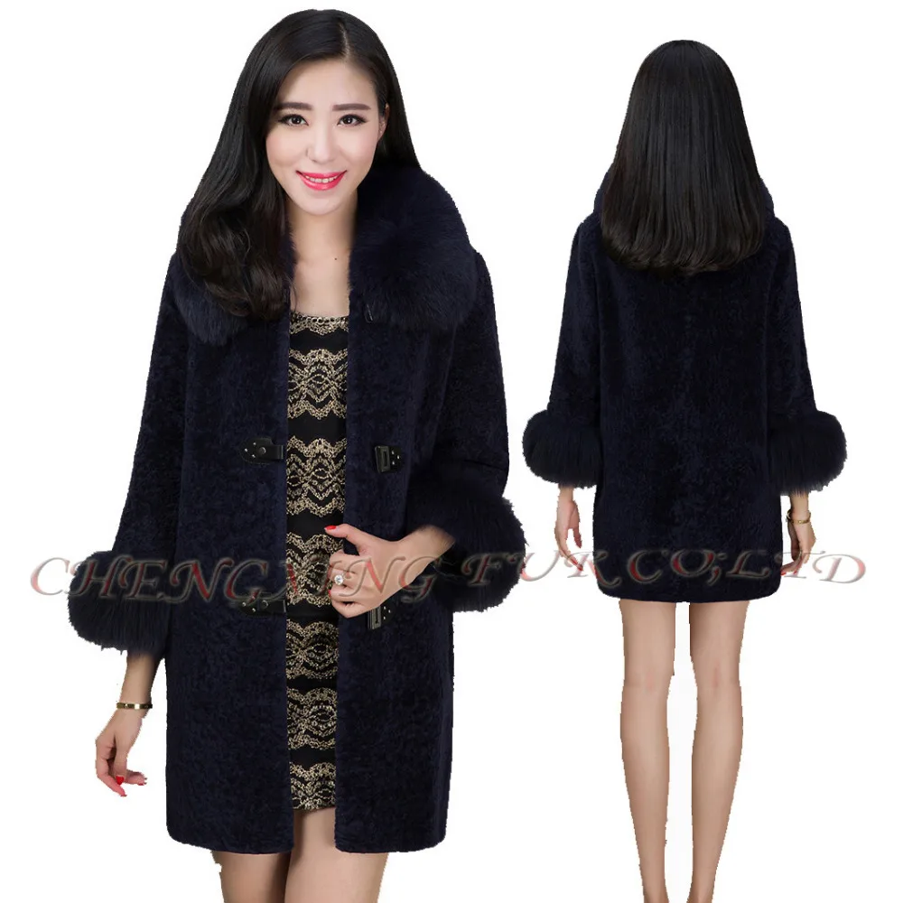 

CX-G-A-271B 2018 Fashion Sheep Fur Winter Coat Jacket For Women