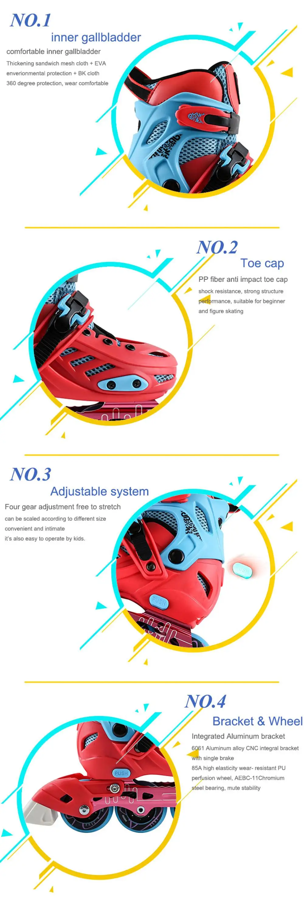 Factory Wholesale Hard Pp Plastic Boot Adjustable Slalom Inline Skates