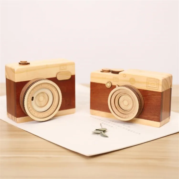 Wooden Camera Wooden Music Box Plain Wooden Music Box Wholesale Music