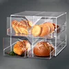 2 tiers acrylic dispenser box with drawers for bread