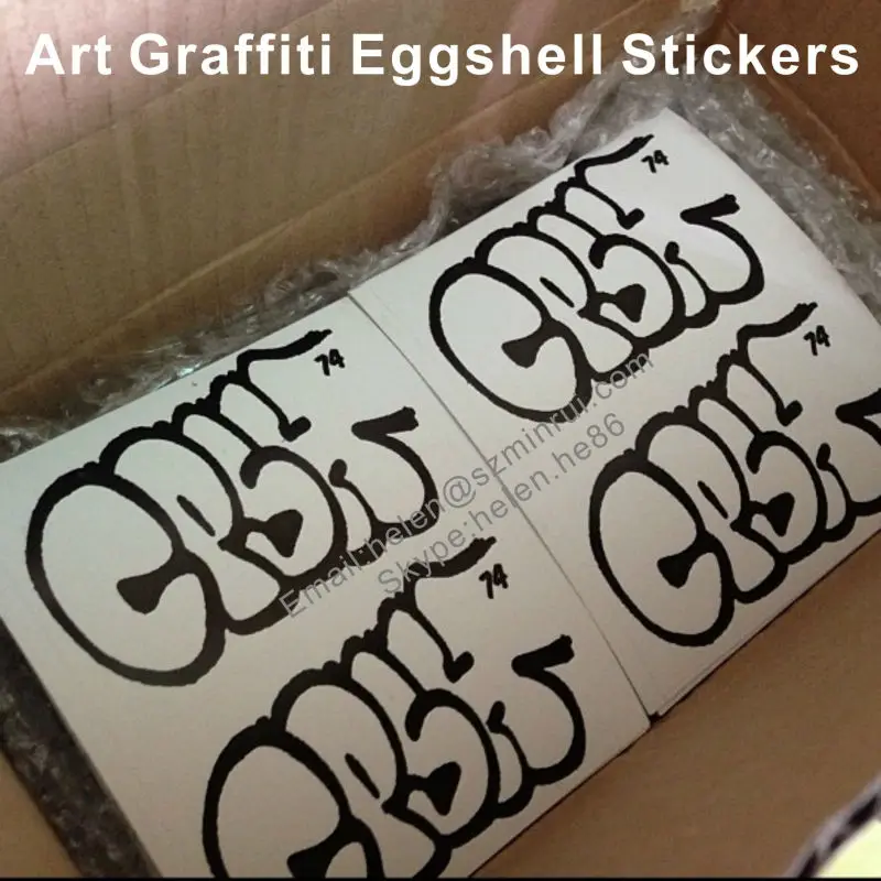 Custom Eggshell Sticker Roll Self Adhesive Vinyl Egg Shell Label 9926