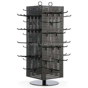 Customized Countertop Magnetic 60 Hooks Black Pegs Metal Pegboard Customized Countertop Magnetic 60 Hooks Black Pegs Metal Pegboard Spinner Display Rack