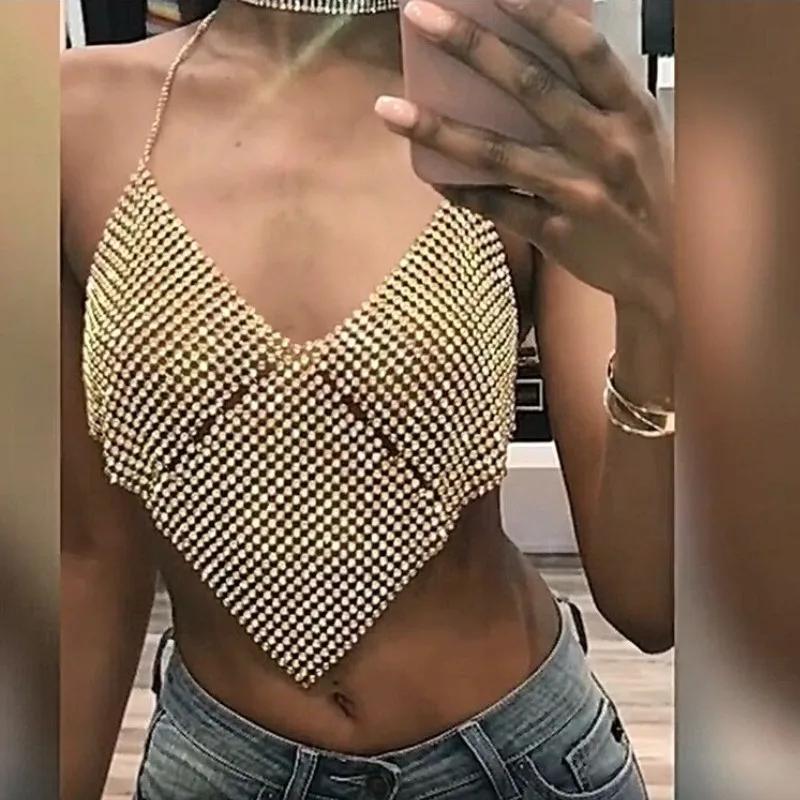 YSMARKET Backless Crop Top Femme V Neck Camis Halter Hollowout Sexy Summer Tanks Party Sexy Tops For Women Clubwear EYX611