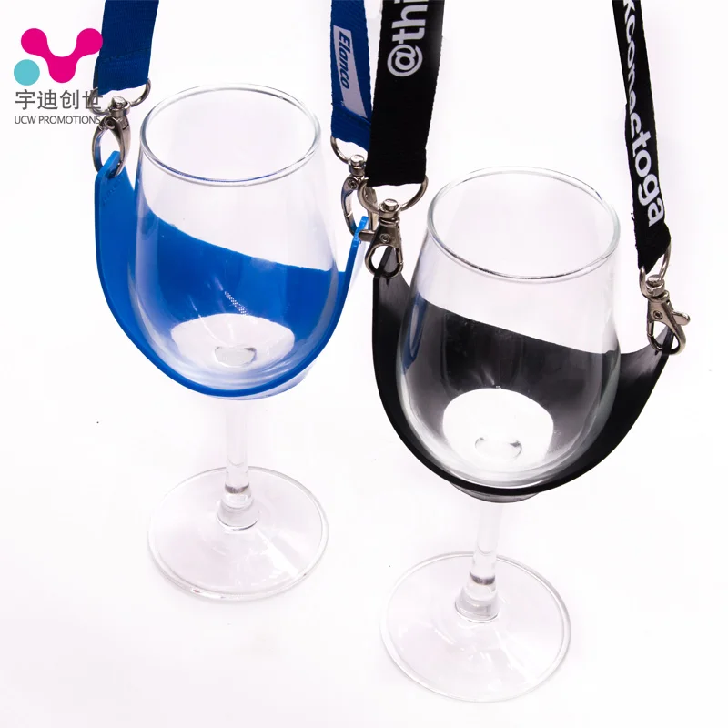 Custom Wine Glass Strap Lanyard Beer Festival Neck Lanyard With Double