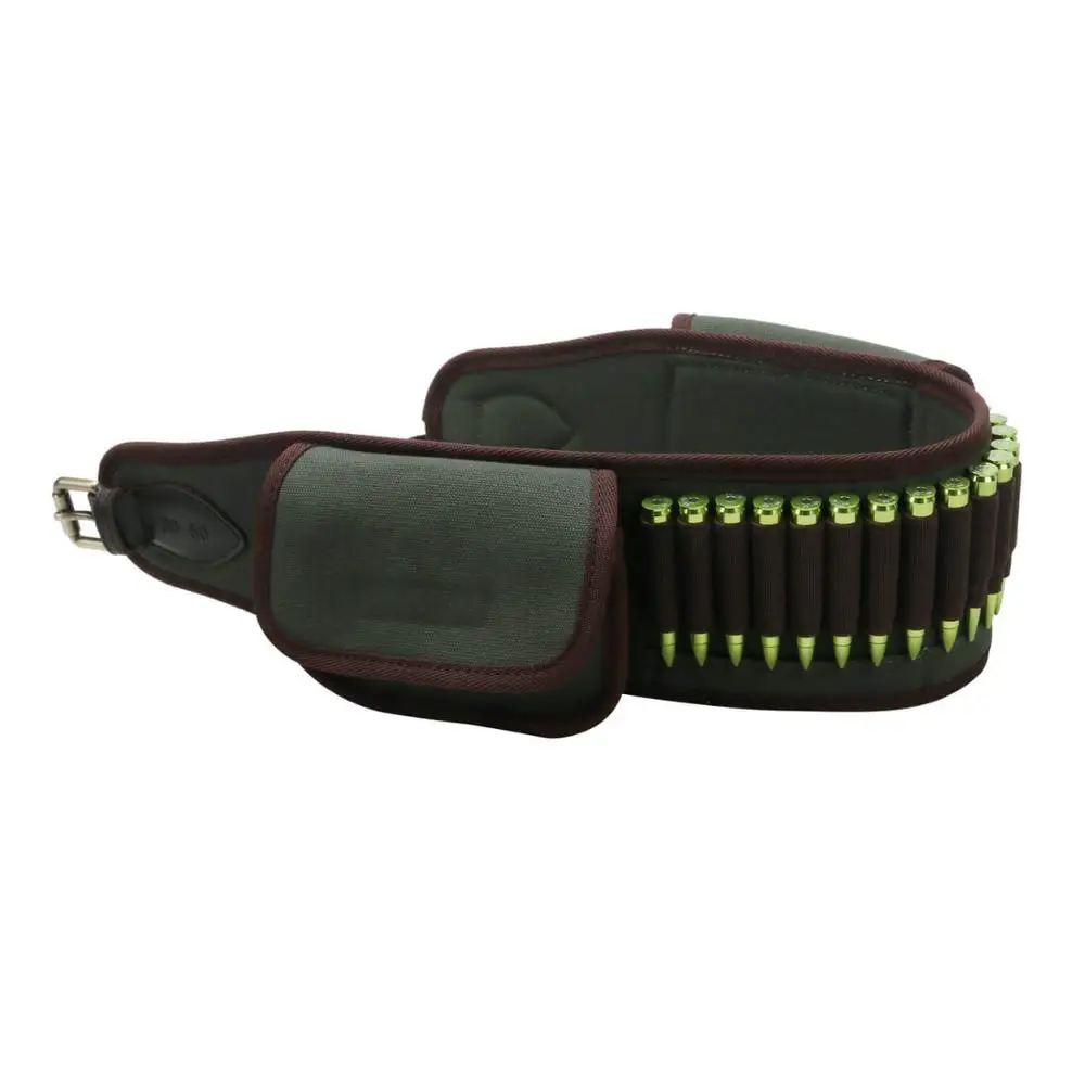 

TOURBON wholesale hunting accessories green canvas rifle cartridge belt