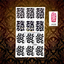 1 Sheet Easy Use White Hollow Thin Nail Vinyls Foils Flower Designs Nail Manicures Art HWJV220 Polish Paint Tool Tips Template