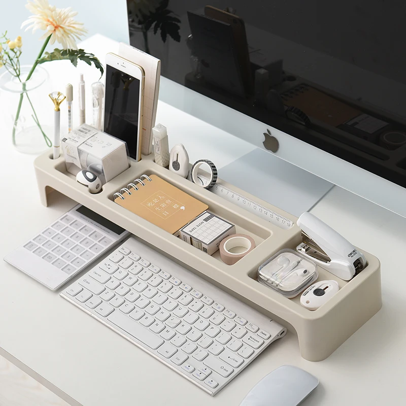 

Plastic Desktop/Stationary Organizer Table Storage Shelves Office Storage Organizer Computer Rack Keyboard Shelf for Phone