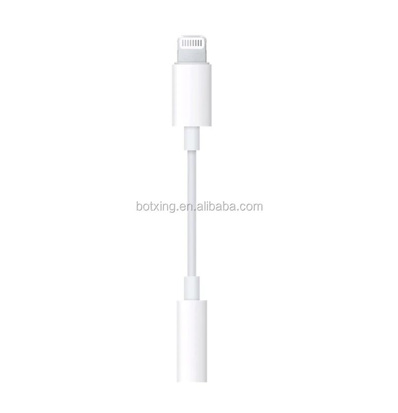 For light-ning to 3.5mm male white mfi earbuds audio adapter headphone splitter