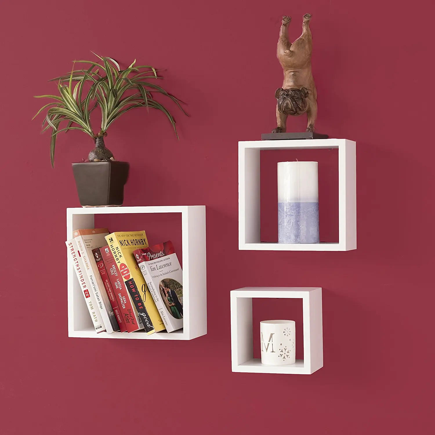 Modern Home Decor Square Cube Floating White Cube Shelf - Buy Cube ...