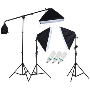 Studio Photography Softbox Lighting Kit Stand Slope Arm