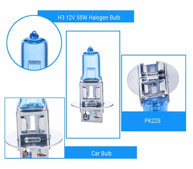 Halogen Headlight Bulb H3 24v 70w 100w 12v 35w 55w 80w Headlights For