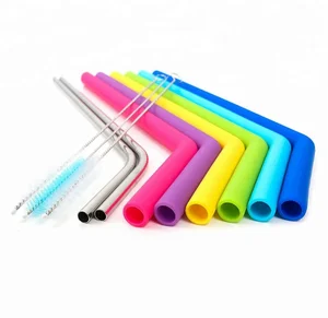 Image of Everich silicone drinking straw/food grade silicone straw set for water bottle and tumblers/silicone straw tips