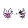 Amazon Best Selling 925 Sterling Silver Pink Heart CZ Earrings Studs For Girls
