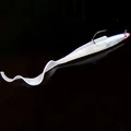 White Long Tail Lead Fish Soft 5pcs Fishing Bait Lures 8 6g 11 cm Leopard Print
