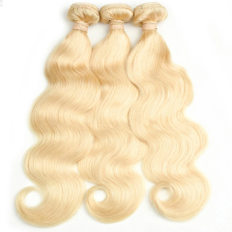 Peruvian Virgin Hair 613 Blonde Bundles With Closure Body Wave 3 Bundles With 13x4 Lace Frontal 613 Color 8-30inch Body Wave