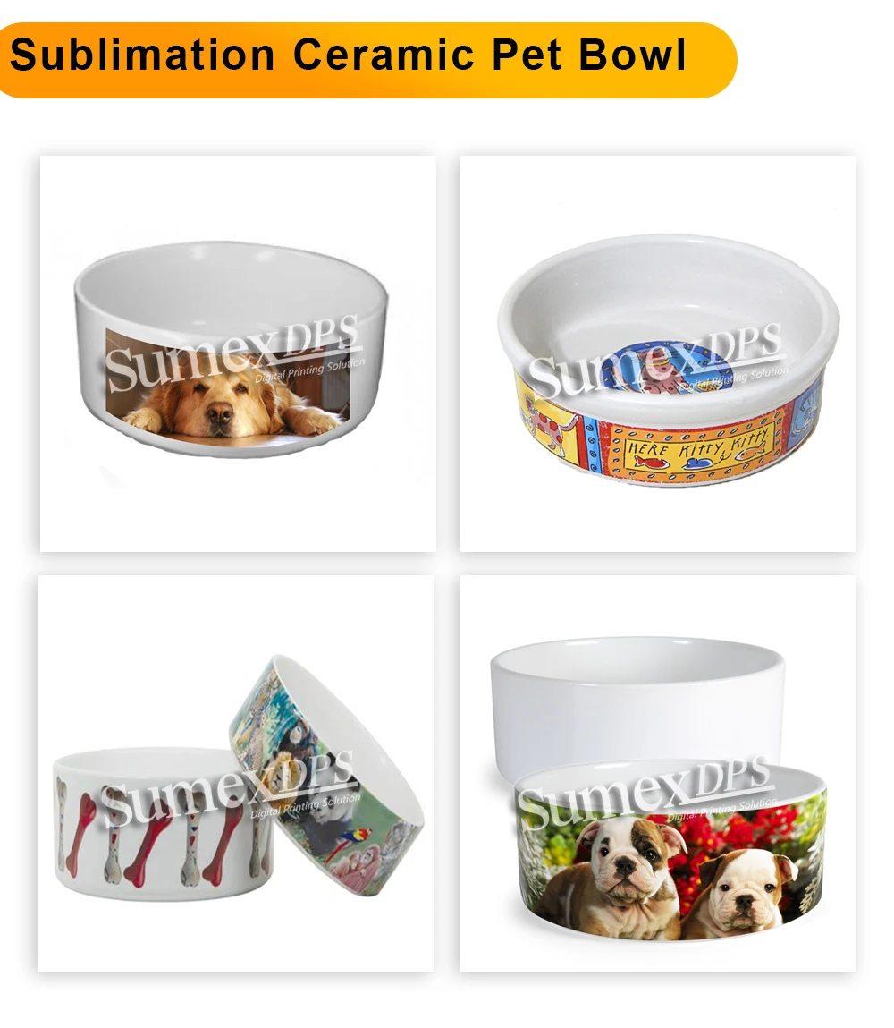 Sublimation Ceramic Pet Bowl Personalized White Ceramic Dog Bowl Buy