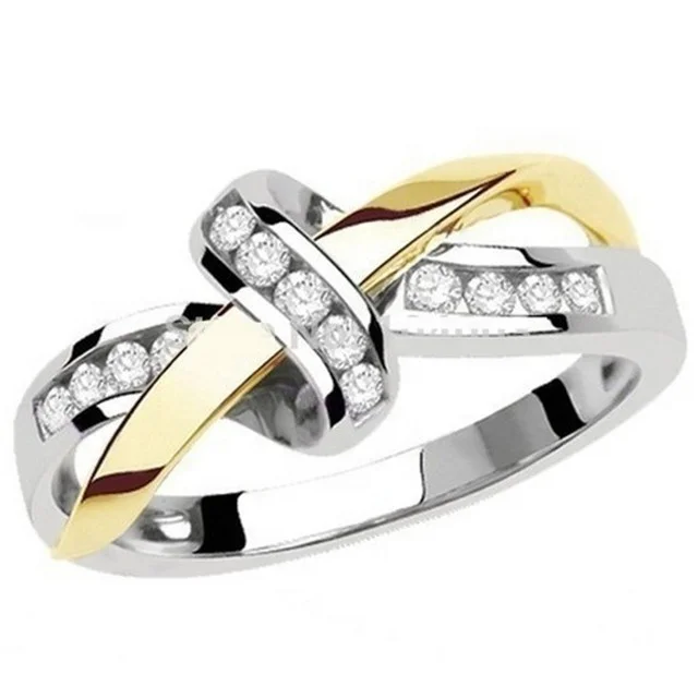 

Women's Fashion Jewelry Finger Ring 10KT Yellow/White Gold Filled Rings Size 5/6/7/8/9/10 High Quality