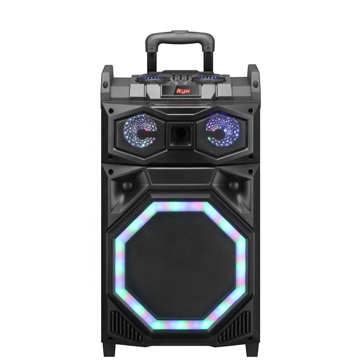 12inch Fashionable Waterproof Party Portable Rechargeable Blue tooth DJ Speaker Trolley portable speaker with wired microphone