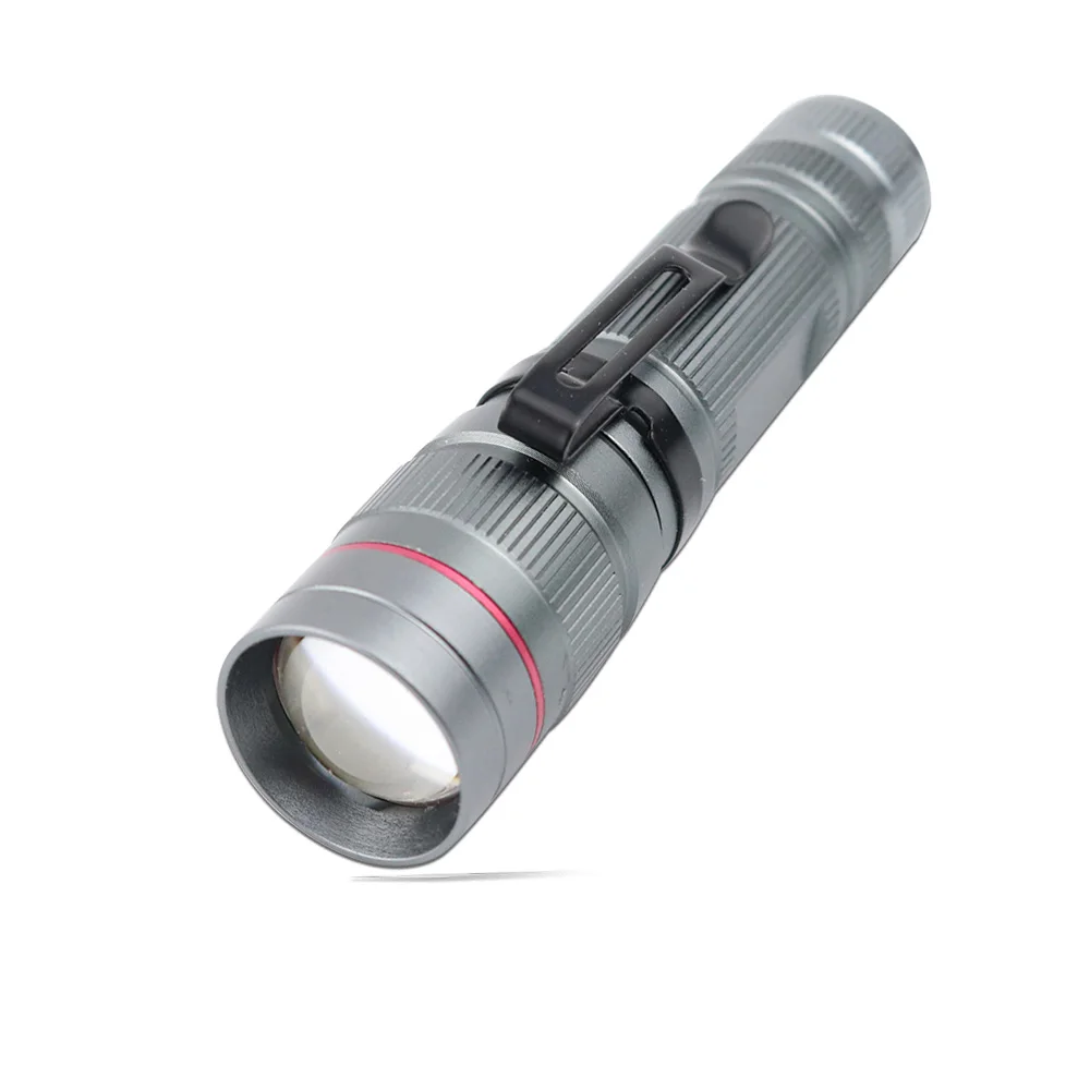 Custom Logo Aluminum Zoom Mini LED flashlight With Clip factory