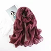 PZ-0010 Solid Color Scarf in Silk Scarves for Women 100% Pure Silk Pink Stylish Custom Printed Solid Color Wool