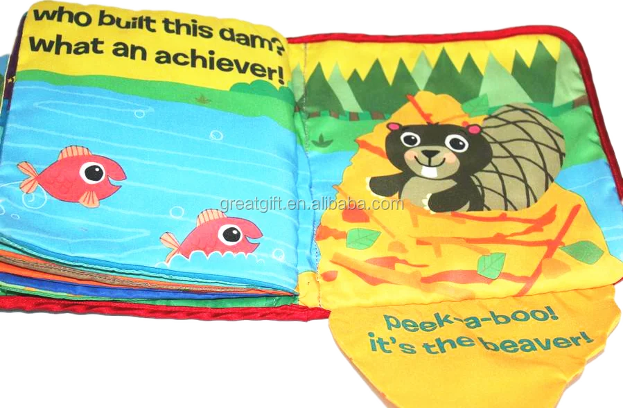 
english book Educational Soft baby cloth photo book Fabric Lamaze kids cloth books 