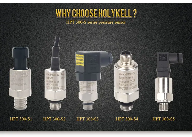 Holykell Factory 4-20mA 0-10V Ceramic Water Pressure Sensor