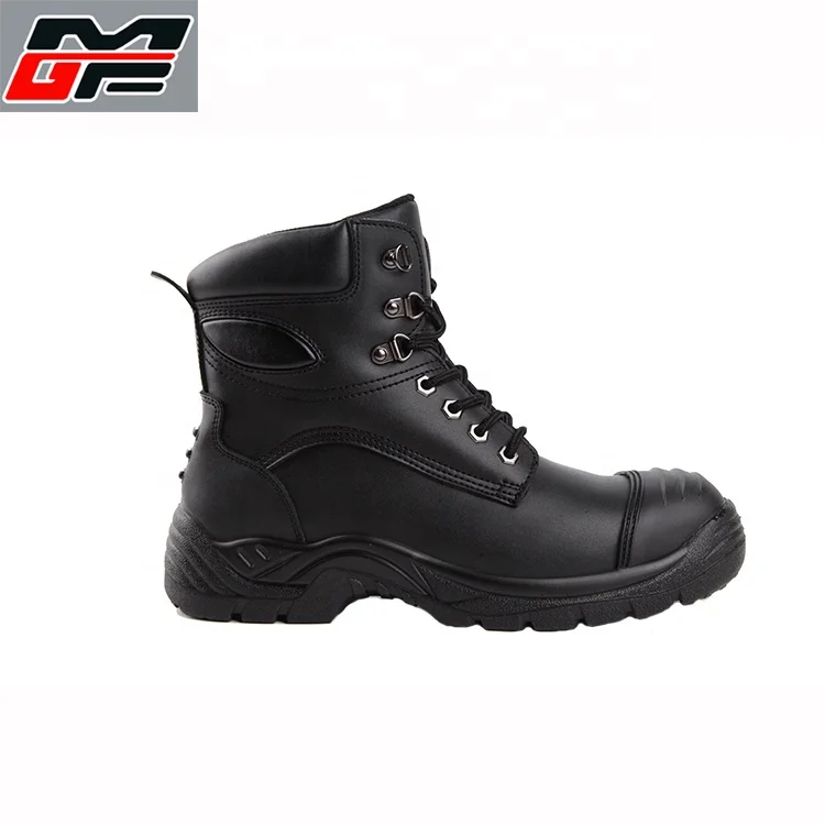 

Black Steel Safety Boot Slip Resistant Pu Injection Sole