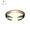 Colorful Genuine Stingray leather cord Double animal Head bracelet,famous brand jewelry Stainless Steel C Cuff Bangles